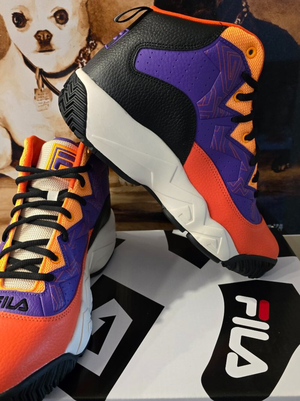 FILA - Men's MB Shoes (1BM01742 852) Basketball Purple Orange Men's Sz 10.5 NEW